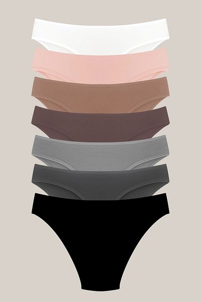 Soft Light Γυναικεία σλιπ Seven Days Mink Grey Μαύρο Λευκό Βαμβακερό Σλιπ Καθημερινά Σλιπ 7 Συσκευασία