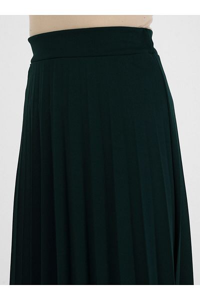 Refka Pleated Full Length 95 Cm Skirt - Emerald - Woman