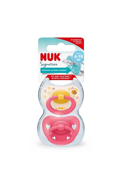 Nuk Signature Saklama Kutulu Silikon Emzik 2Li 6-18 Ay Kız