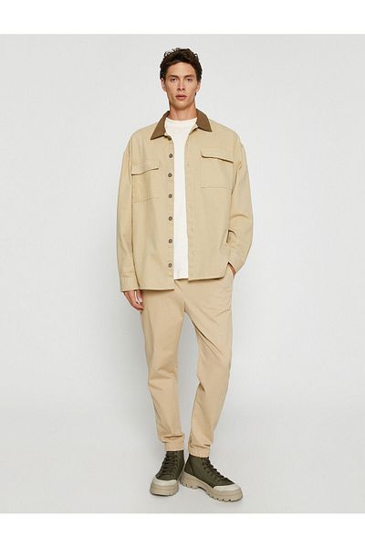 Koton Basic Pocket Shirt with Collar Detail