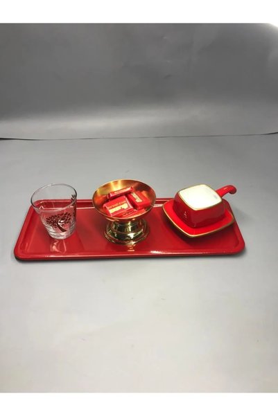 NEWTREND Züccaciye Paslanmaz Çelik Kırmızı renk Baton Servis , Çay ,kahve ,ik...