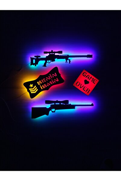 EmPoTekstilReklamTasarım Bora12-dürbünlü Silah Ve Masa Süsü Game Over Işıklı ...