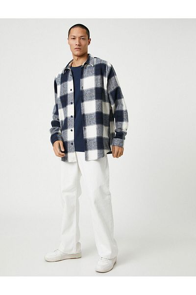 Koton Lumberjack Shirt Classic Collar Long Sleeve