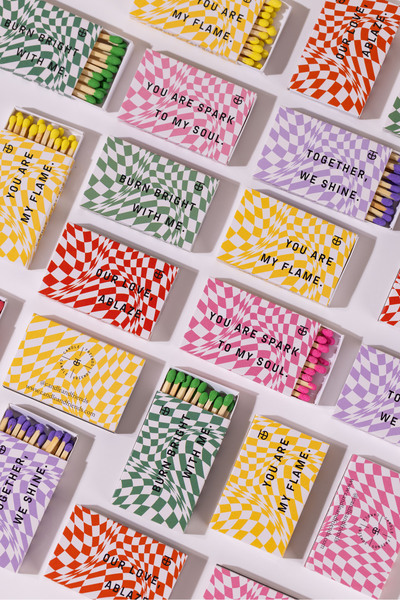 Candle and Friends Kareli 10lu Küçük Kibrit Kutu Seti