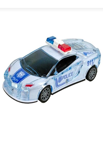 KİNKU Kırılmaz Korumalı Sesli Işıklı Çek Bırak Sürtmeli Oyuncak Polis Arabası