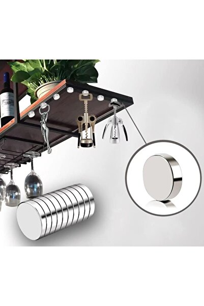 Hdg 15 Adet Neodyum Mıknatıs Magnet Çap: 1 cm Kalınlık : 2 mm - Yuvarlak neodyum Mıknatıs