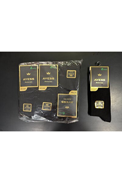 Ayess Erkek Likralı Bambu 12 Çift "siyah"