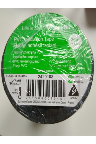 Schneider Electric Izole Yalıtım Bandı Siyah 20 M X 19 Mm (8 Lİ PAKET)