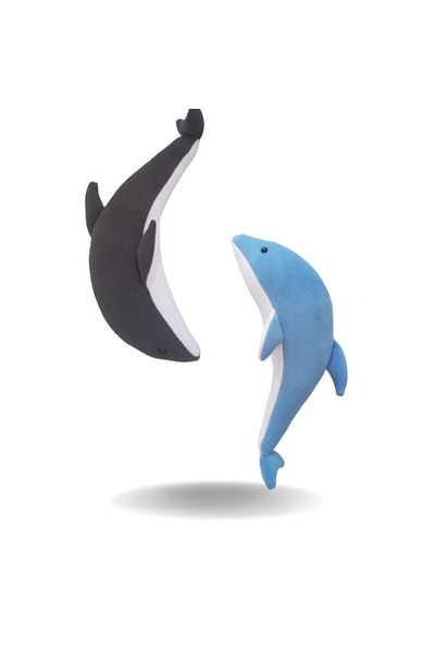 UgurToyss Double Baby Dolphin Toy Sleeping Companion Cute Dolphin Plush Toy Gift Toy 37 Cm