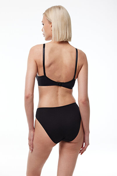 Malabadi Women's Black Underwire Unassisted Soft Textured Soft Cup Bra 809