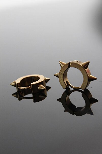 Only Vogue 2 Yıl Garanti Belgeli Çelik Altın Renk Erkek Küpe