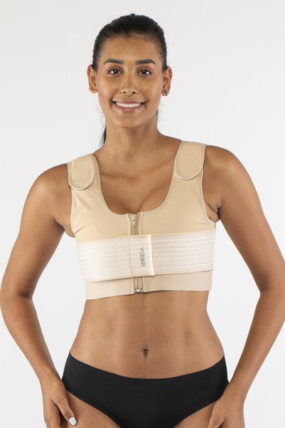 VİZOR Liposuction Sonrası Fermuarlı Göğüs Büyütme Post Op Sütyeni - Destek Ve Kontrollü Ödem