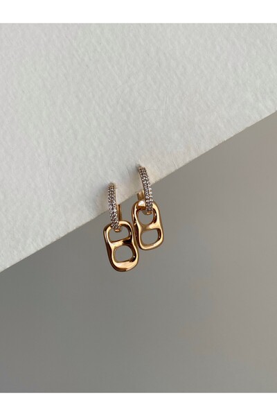 Owentis أقراط من الفولاذ المقاوم للصدأ بحجر الذهب الوردي Mers Model Jayne - ل...