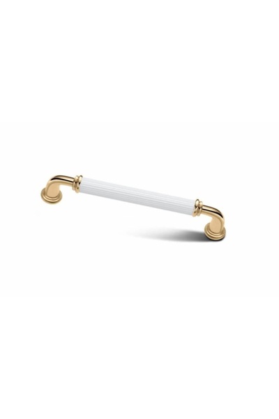 Lina Melis White-Gold Metal 128mm Mânere de lux pentru mobilier dulap sertar