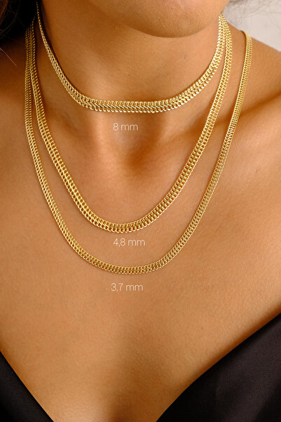 LİLAK KUYUMCULUK 14 Ayar Altın Viyana Zincir Kolye 4,8 mm