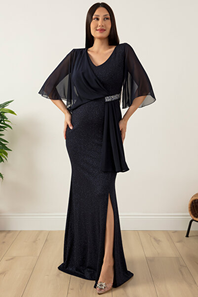 PULLIMM Φόρεμα σιφόν γκλίτερ με λεπτομέρεια μέσης 39688