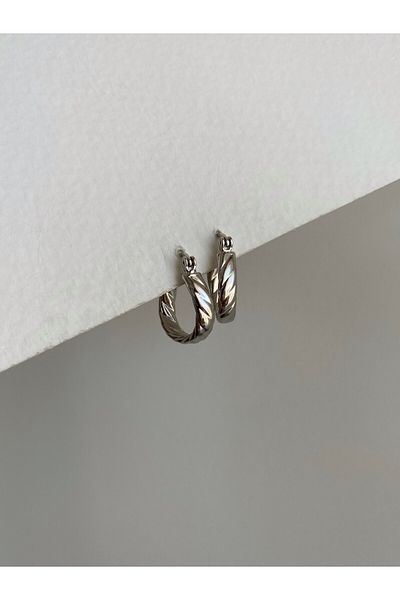 Owentis Steel Silver Mini Twist Hoop Imorgen Earrings - Does not blacken-
