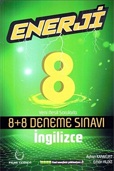 Palme Yayıncılık Palme 8. Sınıf İngilizce Enerji 8+8 Deneme Sınavı / Erhan Yı...