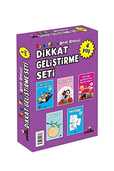 Beyaz Panda Yayınları Okul Öncesi 4 Yaş Dikkat Geliştirme Seti (5 Kitap) / Be...