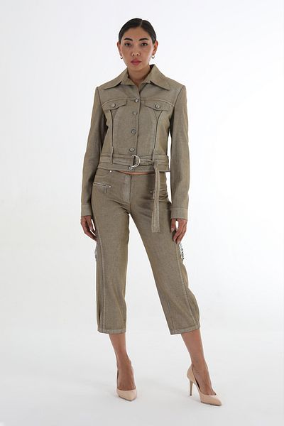 Balizza -CARGO POCKETS PUL OVER TULE EMBROIDERED NORMAL WAIST CAPRY