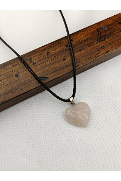 Newa Jewellry Sedef Taşı Göz İçin Faydalı ve Cilt Sağlığına iyi gelen Kalp Detaylı Doğal Taşlı Kolye