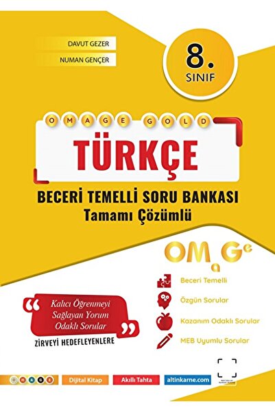 Omage Yayınları 8. Sınıf Omage Gold Türkçe Soru Bankası / Davut Gezer / Omage...