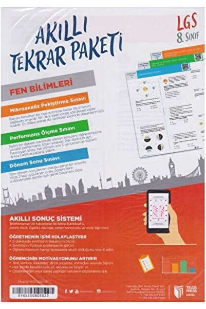 Teas Press 8. Sınıf LGS Fen Bilimleri Akıllı Tekrar Paketleri / Kolektif / Te...