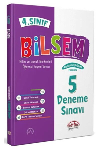 Genel Markalar 4. Sınıf Bilsem Tamamı Çözümlü 5 Fasikül Deneme Sınavı Editör ...