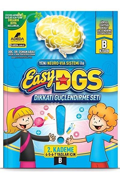 Adeda Yayınları مجموعة تقوية انتباه DGS سهلة (4 - 5 - 6 - 7 سنوات) 2المرحلة ب /9786056903526