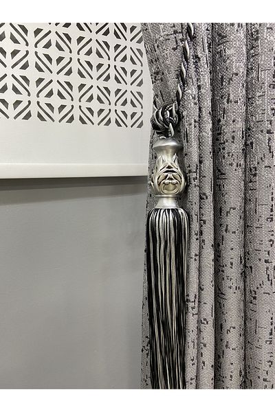 Akcan Black Light Gray Color Silver Tulip Long Bracelet