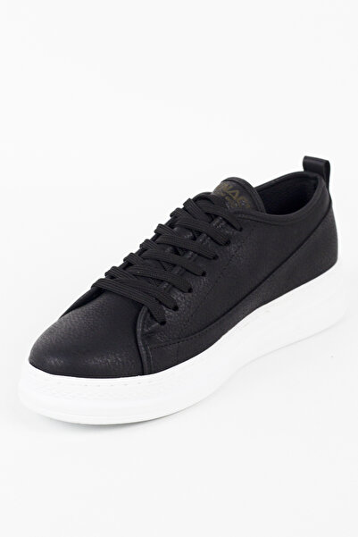 Rainon Store Black Leather Casual Sports Men's Sneakers