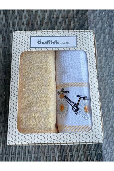 Özdilek Daisy Border Boxed of 2 50*90 cm Yellow/White