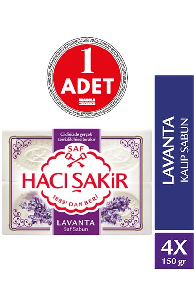 Hacı Şakir Lavender White Mold Soap 4X150 G 1 PIECE
