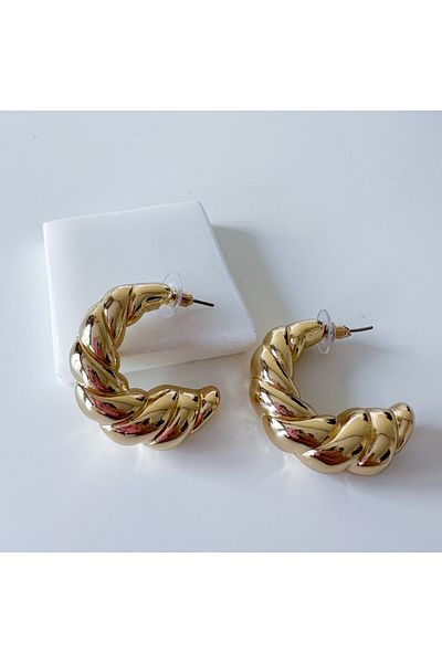 CHARMLUCKY Auger half hoop earrings