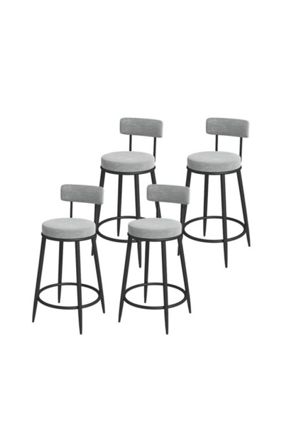 J&S QUALİTY Montaj Gerektirmez Hazır ,metal Gövde Kumaş Döşeme Bar Sandalyesi...