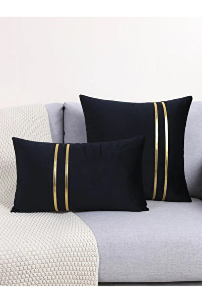 DeccoStil غطاء وسادة رمي بتفاصيل ذهبية