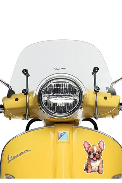 MegaSticker Autocolant drăguț Bulldog francez pentru mașină, motocicletă, cască, laptop, parbriz 14x9 cm