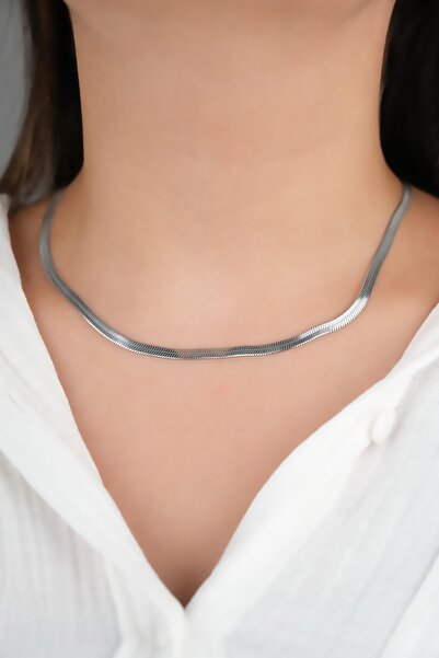 Jack Ferrero ÇELİK GÜMÜŞ RENK İTALYAN KOLYE RENK