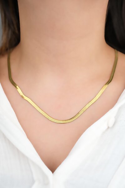 Jack Ferrero ÇELİK GOLD RENK İTALYAN KOLYE RENK ATMAZ FATURALI GARANTİLİ