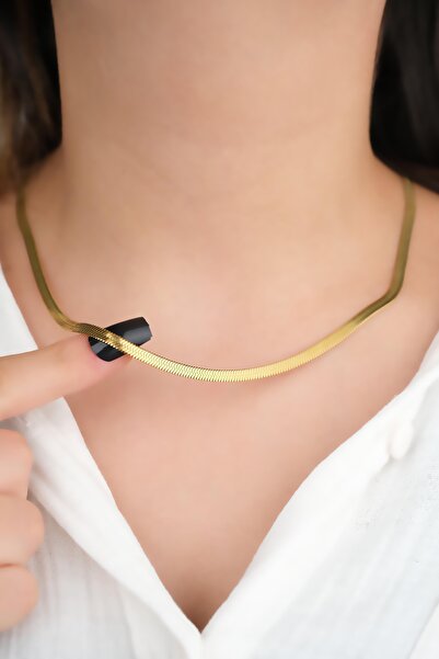 Jack Ferrero ÇELİK GOLD RENK İTALYAN KOLYE RENK ATMAZ FATURALI GARANTİLİ