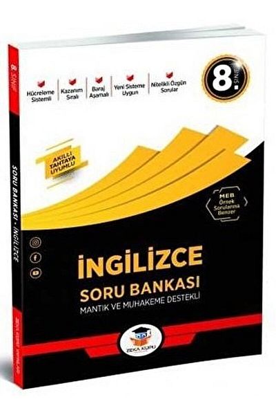 Zeka Küpü Yayınları 8.بنك أسئلة اللغة الإنجليزية للفصل / جماعي / منشورات مكعب الذكاء /9786057534330