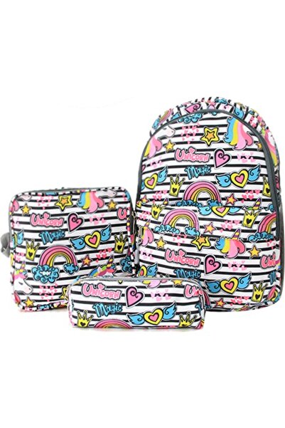 Generic Brand Club Triple School Bag Set Line Unicorn 337