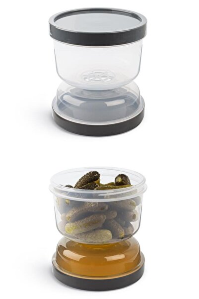 Flosoft Kum Saati Zeytin Turşu Saklama Muhafaza Kabı Çevir-Sakla-Ye 2 ADET