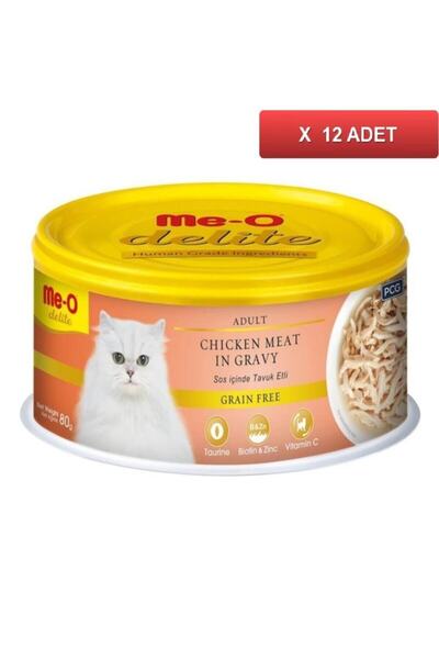 me-o Delite Tavuklu Tahılsız Kedi Konservesi 80 Gr (12 Adet)