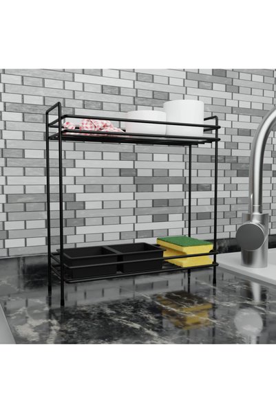 zabata Bathroom Kitchen Organizer Organizer Shelf Cosmetic Jewelry Stand Spice Rack Inside Cupboard, Table 2 Tiers