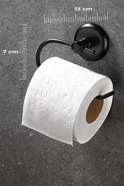 Sas Haus Adhesive Toilet Paper Holder WC Paper Holder Toilet Paper Hanger Black