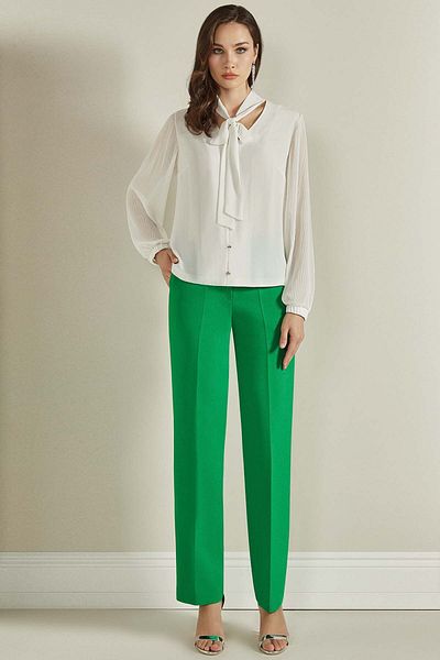 Guitar Cigarette Green Woven Trousers