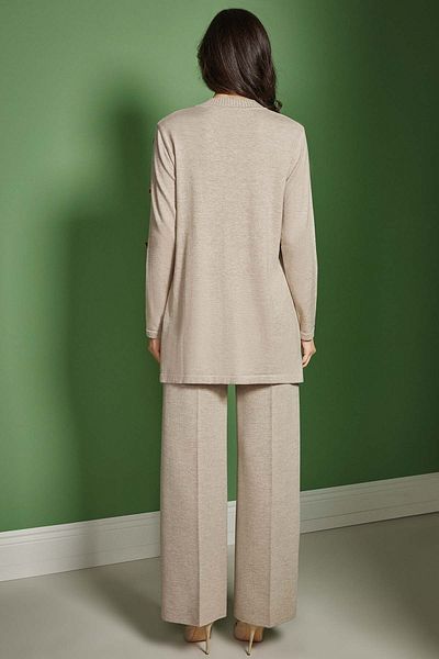 Guitar Wide Leg Mink Knitwear Trousers
