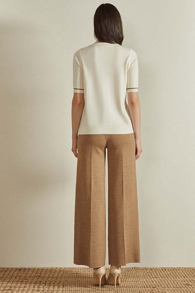 Guitar Wide Leg Brown Knitwear Trousers