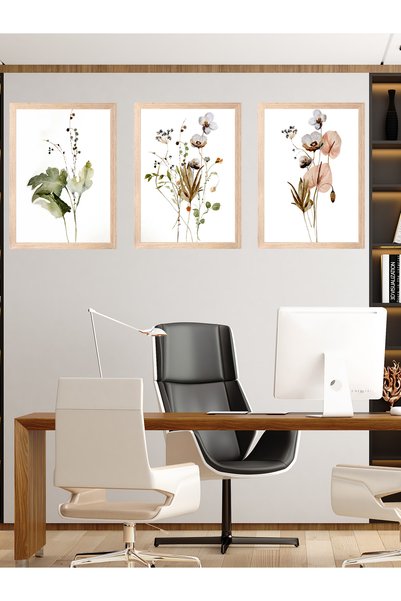 GİZEM SHOP Özel Tasarım Mdf Tablo Seti Mekanlarınıza Renk Katacak Özel Tasarım Çiçekler